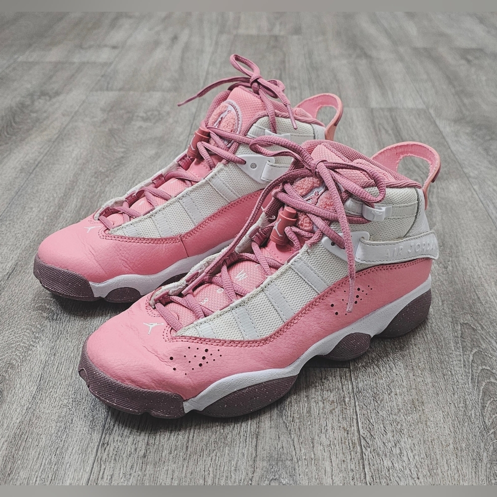 Air Jordan 6 Rings GS sneaker in the 'Coral Chalk' colorway-Size 6Y